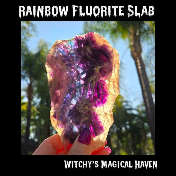 Rainbow Fluorite Crystal Natural Stone Slab - Picture 3 of 12